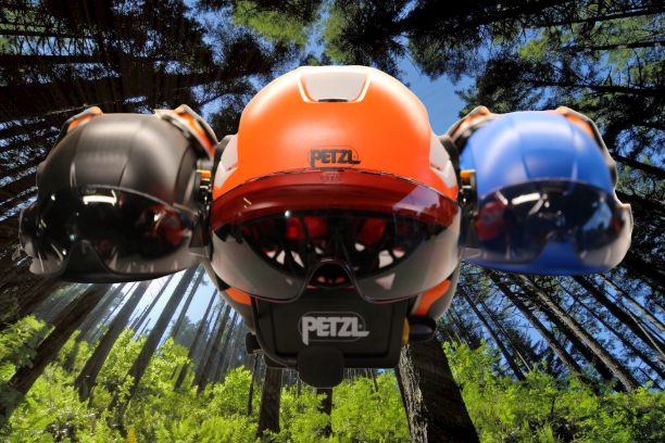 Petzl Vertex Helmet with Sena, 3m Peltor Ear Muffs, Vizir Shadow